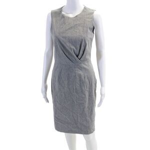 Amy Matto Womens Sleeveless Knee Length Sheath Dress Light Gray Size 4